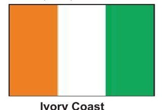 Brand New 12''x 18'' World Stick Flag  ONE Dozen  Ivory Coast : Outdoor Flags : Patio, Lawn & Garden