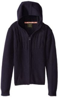 Eddie Bauer Girls 7 16 Hooded Cable Knit Sweater: Clothing