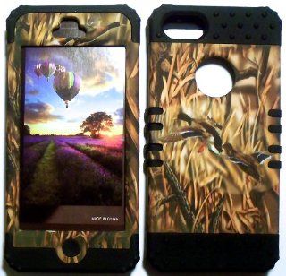 Camo Ducks on Black Skin Hybrid Apple iPhone 5 Hard Rubber Protector Cover Case fits Sprint, Verizon, AT&T Wireless: Cell Phones & Accessories