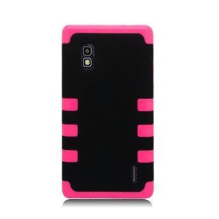 Eagle Cell PALGE970D6HPKBK Hybrid Rugged TUFF eNUFF Case for the LG Optimus G E970   Carrying Case   Retail Packaging   Hot Pink/Black: Cell Phones & Accessories
