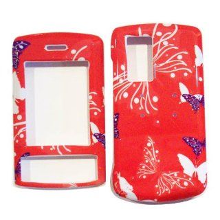 Hard Plastic Snap on Cover Fits LG KE970 Shine Butterfly Dot/Hot Pink AT&T: Cell Phones & Accessories
