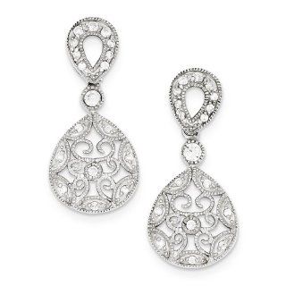 Sterling Silver Cz Antique Style Earrings, Best Quality Free Gift Box Satisfaction Guaranteed: Dangle Earrings: Jewelry