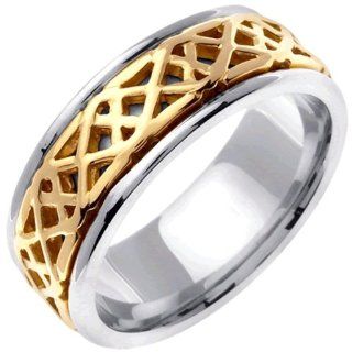 14K Gold Women's Celtic Infinity Knot Wedding Band (8mm): Jewelry