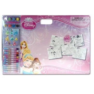 PINK Disney Princess 40 Piece Jumbo Coloring Activity Set w/crayons, paints, 20 activity sheets & more: Toys & Games