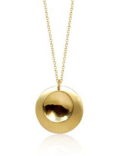 Alex Woo "Lucia" 14k Yellow Gold Disc Pendant Necklace, 16": Jewelry