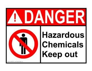 ANSI DANGER Hazardous Chemicals Keep Out Sign ADE 3530 Chemical : Business And Store Signs : Office Products