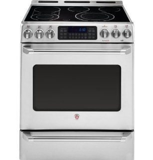 GE Cafe CS980STSS 30 Freestanding Smoothtop Electric Range, 5 Elements, Convection, Self Clean: Appliances