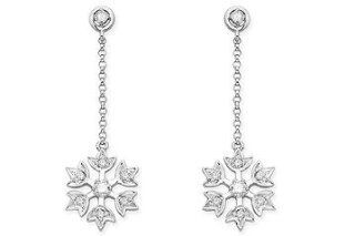 1/5 Carat Diamond 14K White Gold Snowflake Earrings By Dalumi: Jewelry