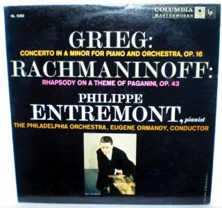 Grieg: Concerto In A Minor For Piano And Orchestra,Op.16/RachOn A Theme Of Paganini,Op.43 Philippe Entremont.pianist The Philadelphia Orchestra,Eugene Ormandy,Conductor   Vinyl LP Record Album: Music