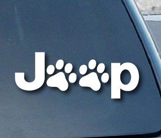 Jeep Wrangler Cat Dog Paw Print Car Window Vinyl Decal Sticker 5" Wide (Color White) Automotive