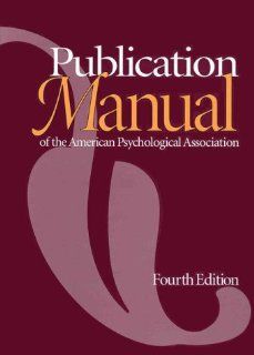 Publication Manual of the American Psychological Association: 9781557982438: Social Science Books @