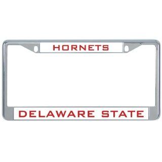 Delaware State Metal License Plate Frame in Chrome 'Hornets' : Sports Fan License Plate Frames : Sports & Outdoors