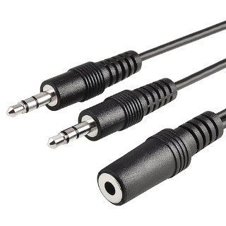 eForCity Premium (6 inch / 15cm) 3.5mm Stereo 2 Plug to Jack Cable (M/F) Compatible with Sony PS3: Video Games