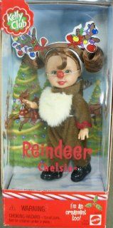 Barbie Kelly Christmas Reindeer Chelsie doll ornament too: Toys & Games