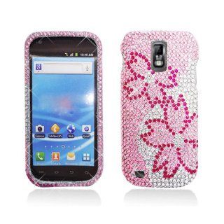 Pink Silver Flower Bling Gem Jeweled Crystal Cover Case for Samsung Galaxy S2 S II T Mobile T989 SGH T989 Hercules Cell Phones & Accessories