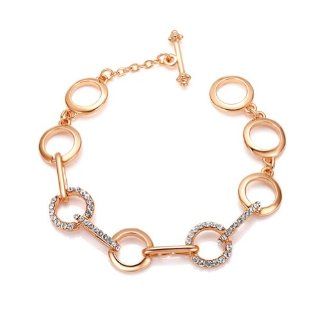 Yoursfs 18k Rose Gold Plated Austria Element Crystal Charm Bracelet: Bangle Bracelets: Jewelry