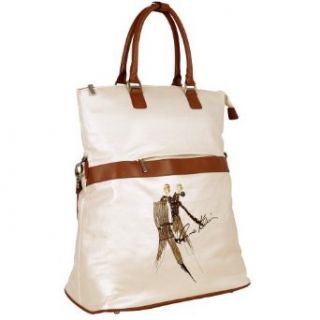 Anne Klein Luggage Girl's Weekend 17 Inch Foldover Tote, Cream, One Size: Clothing