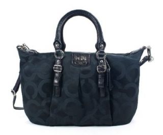 Coach Op Art Sateen Madison Juliette Convertible Handbag 21124 Black Lizard: Shoulder Handbags: Shoes