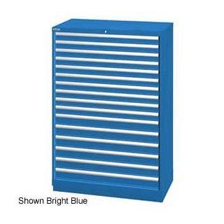 Lista 40 1/4"W Cabinet, 16 Drawer, 270 Compart   Bright Blue, Keyed Alike   Tool Cabinets  