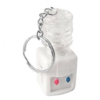 White Clear Plastic Water Dispenser Pendant LED Flashlight Keyring: Clothing
