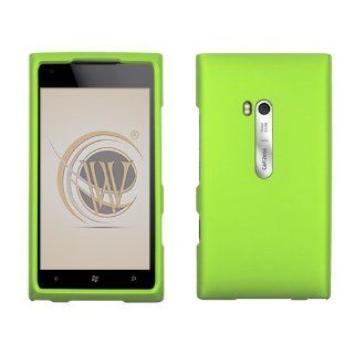 Neon Green Rubberized Hard Case Cover for AT&T Nokia Lumia 900: Cell Phones & Accessories