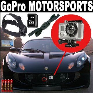 Gopro Motorsports Hero Wide 5 Megapixel 170 Degree Lens Camera + GoPro Head Strap Mount + GoPro Vented Helmet Strap + 2GB SD Card + 4 AAA Rechargeable Batteries : Digital Camera Accessory Kits : Camera & Photo