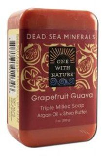 One With Nature Grapefruit Guava Dead Sea Mineral Soap, 7 Ounce Bar: Health & Personal Care