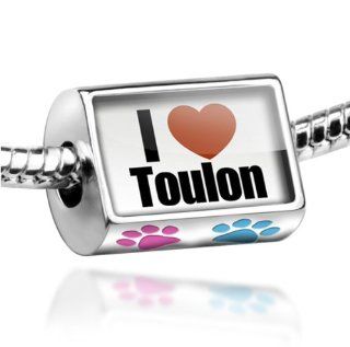 Neonblond Bead Dog/Cat Paw "I Love Toulon region: Var, Provence Alpes C�te d"Azur   Fits Pandora charm Bracelet: NEONBLOND Jewelry & Accessories: Jewelry