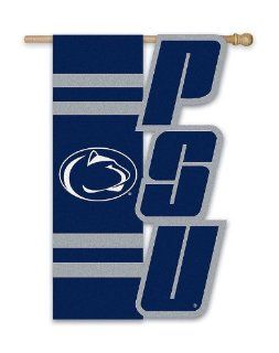 NCAA Penn State Nittany Lions 28" x 44" White Navy Blue Cut Out Applique Banner Flag : Sports Fan Outdoor Flags : Sports & Outdoors