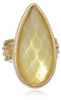Anna Beck Designs "Flores" 18k Gold Plated Citrine Drop Ring Jewelry