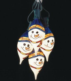 Set of 7 Commercial Grade Snowman Face Christmas Lights Green Wire #726122 : String Lights : Patio, Lawn & Garden