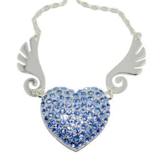 Crystal Jewelry Heart USB Flash Pen Drive U Disk Pandent for Necklace 8GB 16GB 32GB (32GB): Computers & Accessories