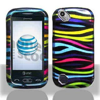 Black Colorful Zebra Stripe Pantech P9050 Laser Snap on Cell Phone Case + Microfiber Bag: Cell Phones & Accessories