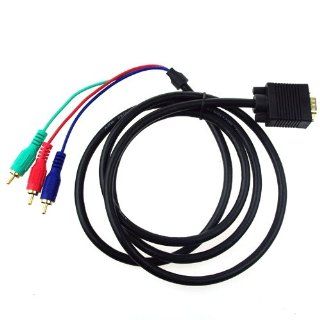 6FT Gold VGA To RCA PC RGB LCD HDTV Audio Video Monitor Component Cable **Laptop Parts Store**: Everything Else