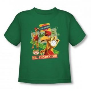 Dinosaur Train   Conductor Calling Toddlers T Shirt In Kelly Green, Size 2T, Color Kelly Green Novelty T Shirts Clothing