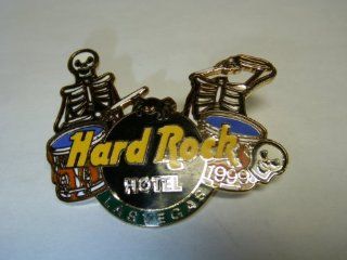 Hard Rock Cafe Las Vegas, Two Skeletons Playing Drums, Lapel Pin 