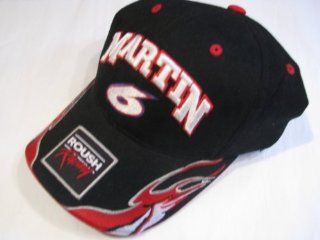 Classic Mark Martin #6 Triple A AAA Roush Racing Black WIth Red Silver Flames Effect Hat Cap One Size Fits Most OSFM Checkered Flag Series CFS : Sports & Outdoors