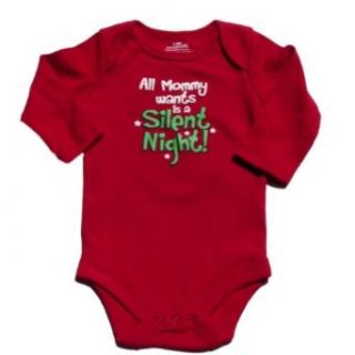 Holiday Time Infant Christmas Onesie Red Mommy Wants A Silent Night Creeper: Clothing