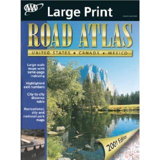 AAA 2001 Large Print Road Atlas: AAA: 9781562514259: Books