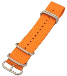 24mm Solid Orange Urban 5 Ring Military Nylon Watch Band / Strap Fits All Watches!!!: Watches