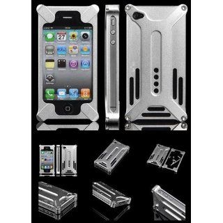 Shenanigames Transformer Style Aluminum Case for Iphone 4 4S   Silver/Gray: Cell Phones & Accessories
