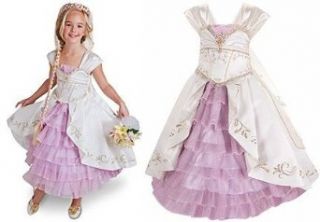 Disney Store Limited Edition Tangled Ever After Rapunzel Wedding Gown Halloween Costume Dress for Girls Size 5: Clothing