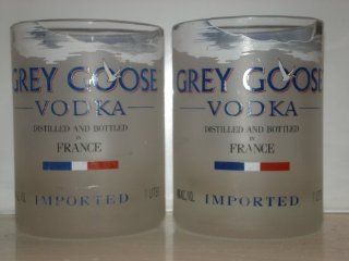 GREY GOOSE Vodka Set of 2 Repurposed (Squat) Rocks Glasses : Other Products : Everything Else