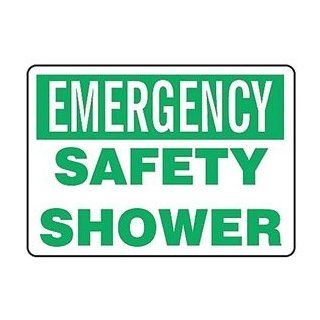 EMERGENCY SAFETY SHOWER Sign   7" x 10" .040 Aluminum: Home Improvement