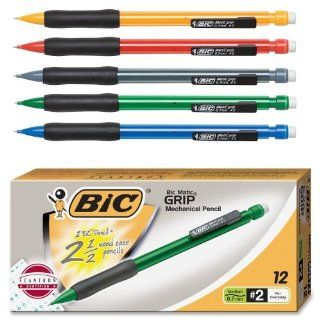 Wholesale CASE of 25   Bic BicMatic Grip Mechanical Pencils Mechanical Pencil, 0.7mm, Rubber Grip, Nonrefill., 12/DZ, Asst. : Office Products