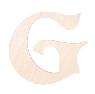 Darice 9130 G Fancy Wood Cutout, Letter G, 5 Inch   Childrens Wood Craft Kits