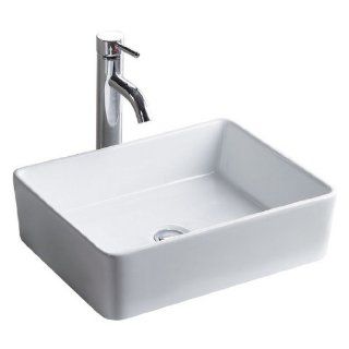 Wells Sinkware China Luxe Collection  Simplex Bisque Above Counter Bathroom Sink, 17 1/4 inch W x 14 inch D x 5 inch H (Shown in White): Kitchen & Dining