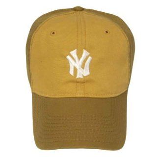 MLB NEW YORK YANKEES MUSTARD KHAKI BROWN HAT CAP ADJ : Sports Fan Baseball Caps : Sports & Outdoors