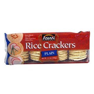 Asian Gourmet Rice Crackers Plain 3.5 oz (6 pack)  Grocery & Gourmet Food