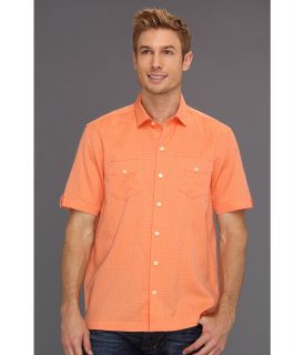 Tommy Bahama Island Modern Fit Soundwave Camp Shirt Mens Short Sleeve Button Up (Orange)